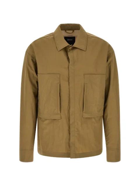 hidden-button shirt jacket by LAMINAR