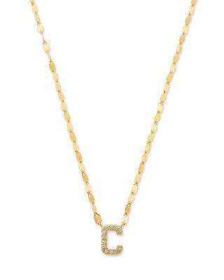 14K Yellow Gold Diamond Initial C Pendant Necklace by LANA