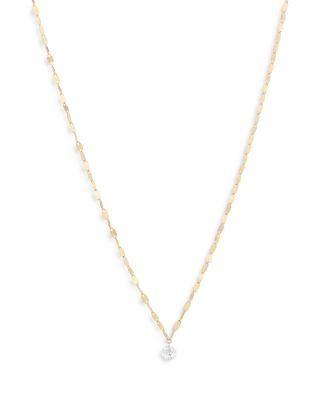 14K Yellow Gold Diamond Solitaire Pendant Necklace by LANA