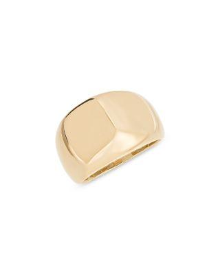 Curved Bubble Hollow Ring in 14K Yellow Gold by LANA