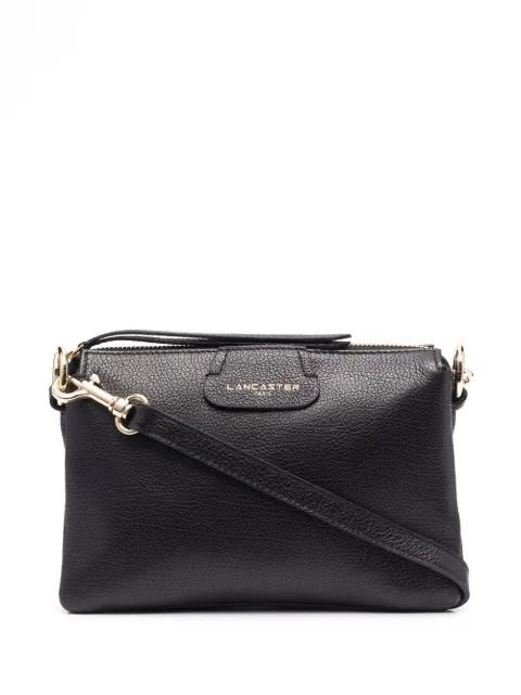 leather logo-print shoulder bag by LANCASTER