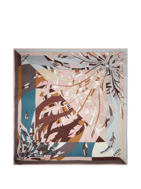 Arabesque duo-pattern silk scarf by LANCEL