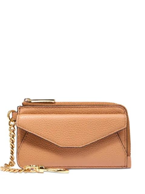 Enveloppe chain-detailed zip card holder by LANCEL