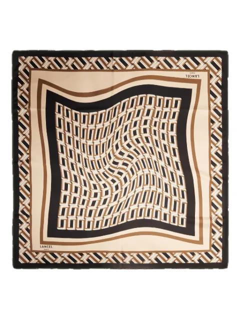 Monogramme geometric silk scarf by LANCEL