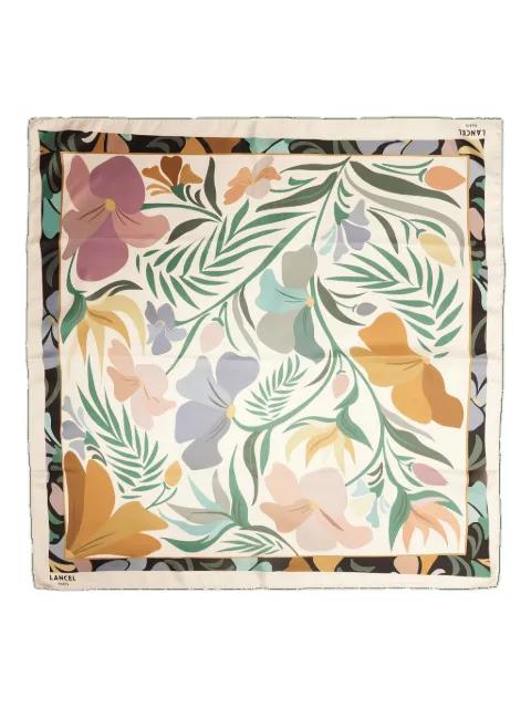 Reve de Fleurs-print square scarf by LANCEL