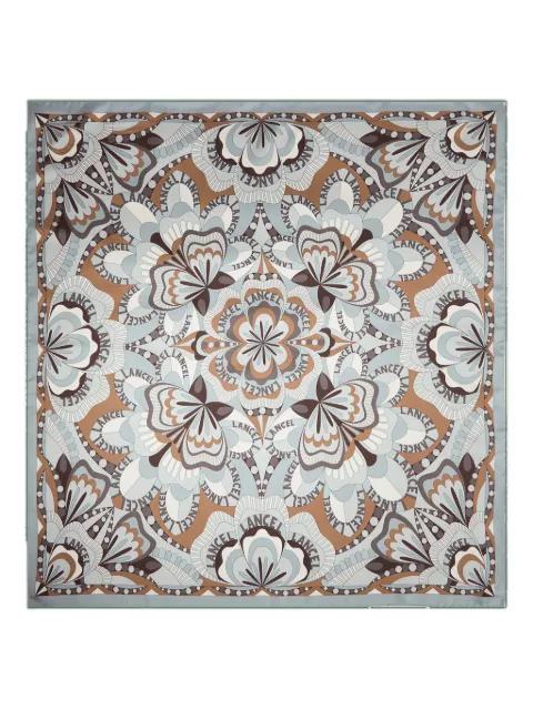 Square 70 floral-motif silk scarf by LANCEL