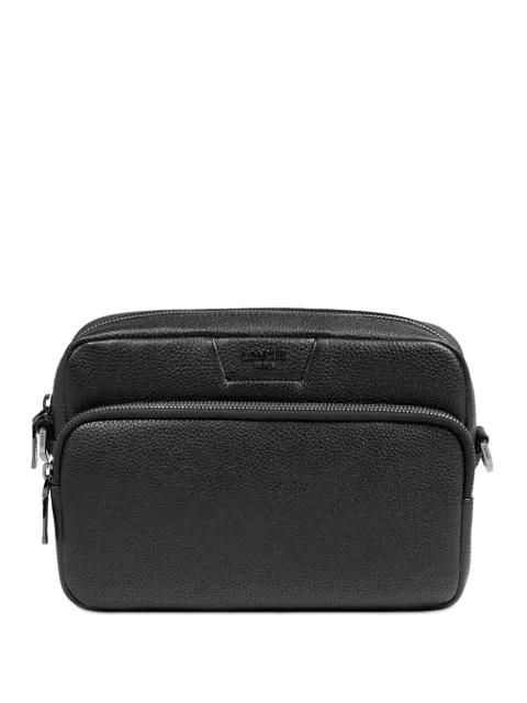 double-zip leather clutch bag by LANCEL