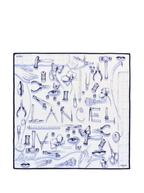 graphic-print square headband by LANCEL