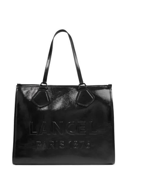 large embossed-logo tote bag by LANCEL