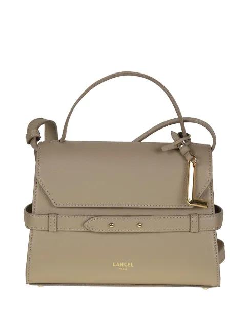 logo-print leather tote bag by LANCEL