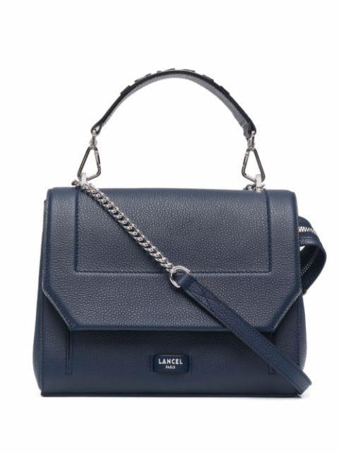 logo-print leather tote bag by LANCEL
