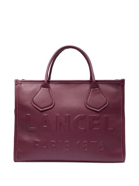 medium embossed-logo tote bag by LANCEL