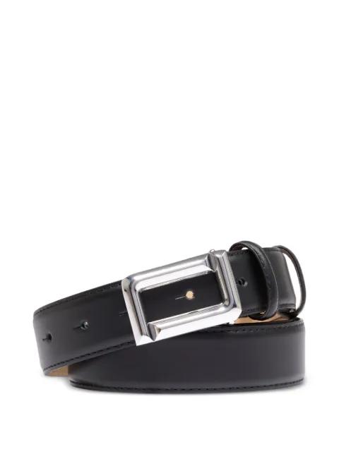 rectangular-buckle leather belt by LANCEL