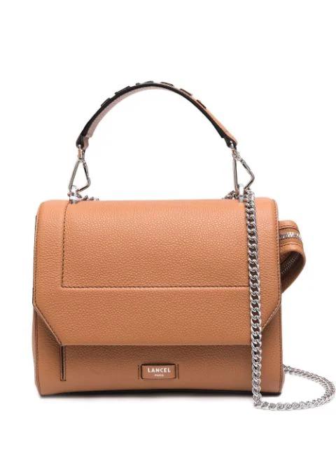 top-handle leather tote bag by LANCEL