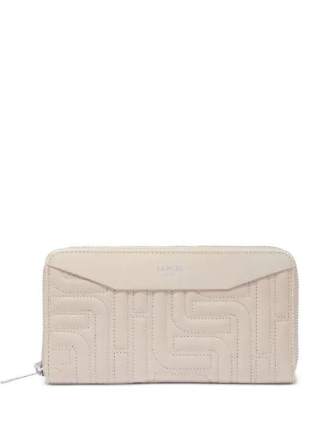 zipped quilted long wallet by LANCEL
