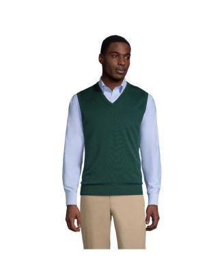 Men's Cotton Modal Fine Gauge Sweater Vest by LANDS' END