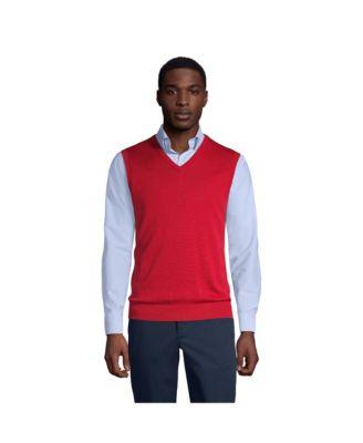 Men's Cotton Modal Fine Gauge Sweater Vest by LANDS' END