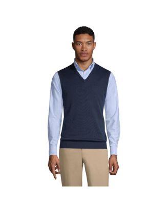 Men's Cotton Modal Fine Gauge Sweater Vest by LANDS' END