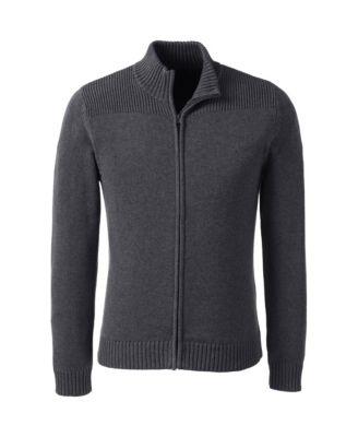 Men's Cotton Modal Zip Front Cardigan Sweater by LANDS' END