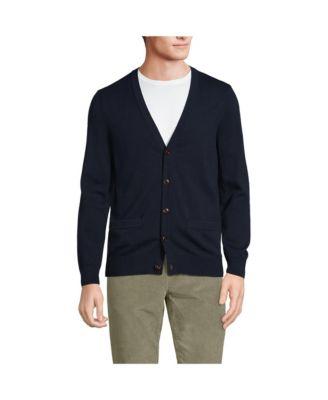 Men's Fine Gauge Cotton Cardigan by LANDS' END
