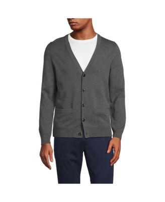Men's Fine Gauge Cotton Cardigan by LANDS' END