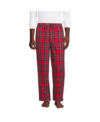 Men's High Pile Fleece Lined Flannel Pajama Pants by LANDS' END