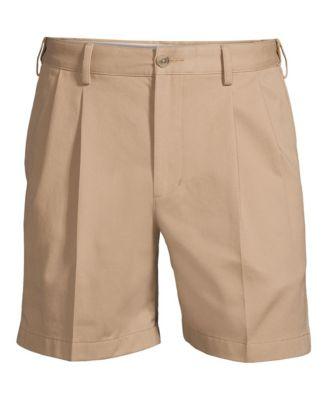 Men's No Iron 6" Comfort Waist Pleated Front Chino Short by LANDS' END