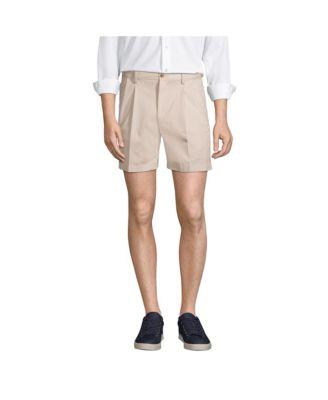 Men's No Iron 6" Comfort Waist Pleated Front Chino Short by LANDS' END