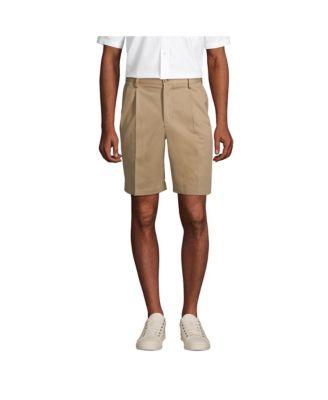 Men's No Iron 9" Comfort Waist Pleated Front Chino Short by LANDS' END