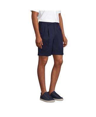 Men's No Iron 9" Comfort Waist Pleated Front Chino Short by LANDS' END