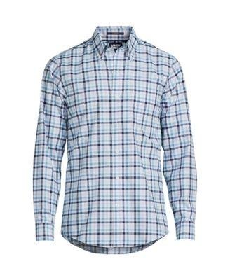 Men's Tailored Fit No Iron Twill Long Sleeve Shirt by LANDS' END