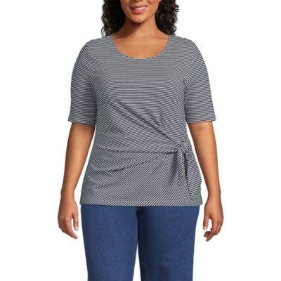 Plus Size Lightweight Jersey Tie Front Top by LANDS' END