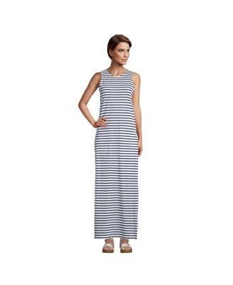 Women's Cotton Jersey Sleeveless Swim Cover-up Maxi Dress by LANDS' END
