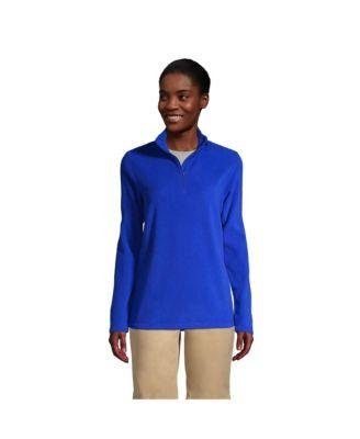 Women's School Uniform Lightweight Fleece Quarter Zip Pullover by LANDS' END