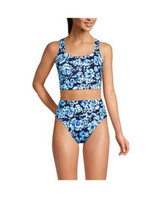 Women's Tugless Midkini Top and High Waisted Bottom Swimsuit Set by LANDS' END Women's Tugless Midkini Top and High Waisted Bottom Swimsuit Set by LANDS' END