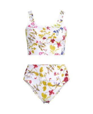 Women's Tugless Tankini Top and High Waisted Bottom Swimsuit Set by LANDS' END Women's Tugless Tankini Top and High Waisted Bottom Swimsuit Set by LANDS' END