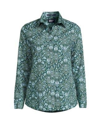 Women's Wrinkle Free No Iron Button Front Shirt by LANDS' END