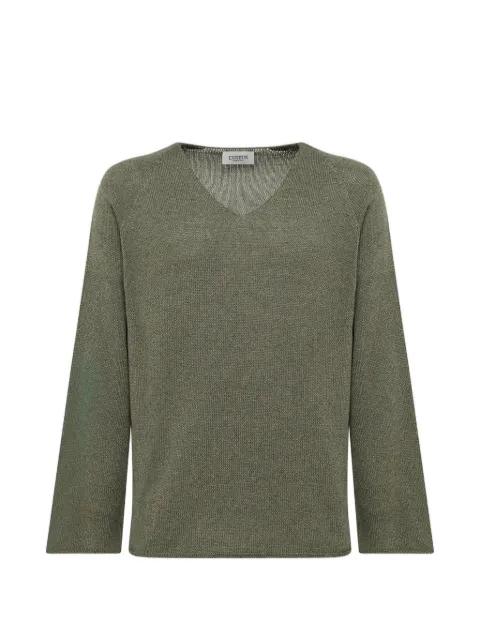 V-neck long-sleeve jumper by LANEUS