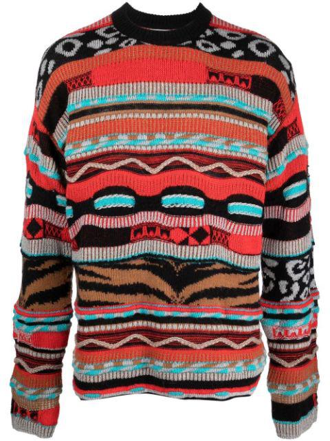 contrast patterned jacquard jumper by LANEUS