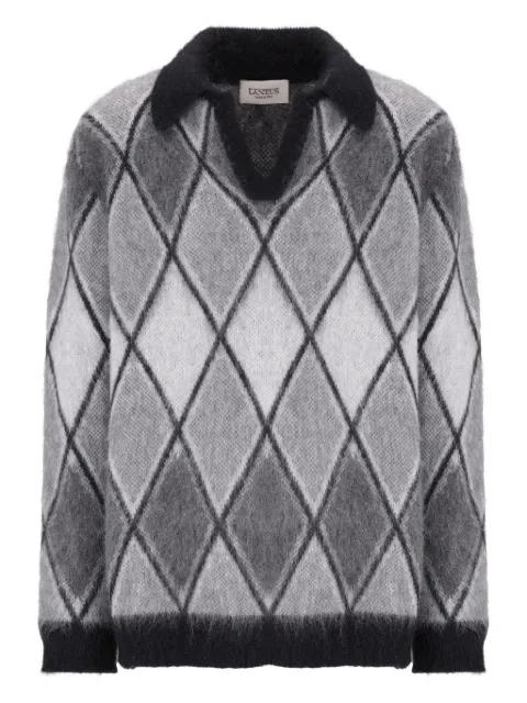 diamond-pattern knitted sweater by LANEUS