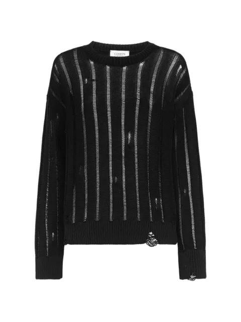 distressed crew-neck sweater by LANEUS