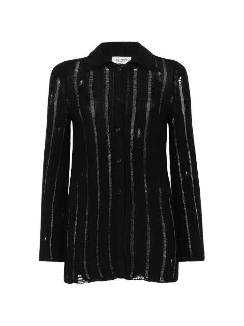 distressed knitted cardigan by LANEUS
