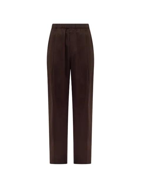 elasticated-waistband front-pleat trousers by LANEUS