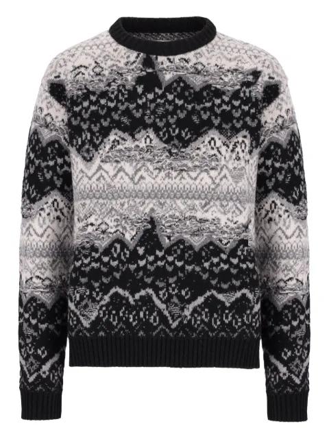 fairisle-pattern crew-neck sweater by LANEUS