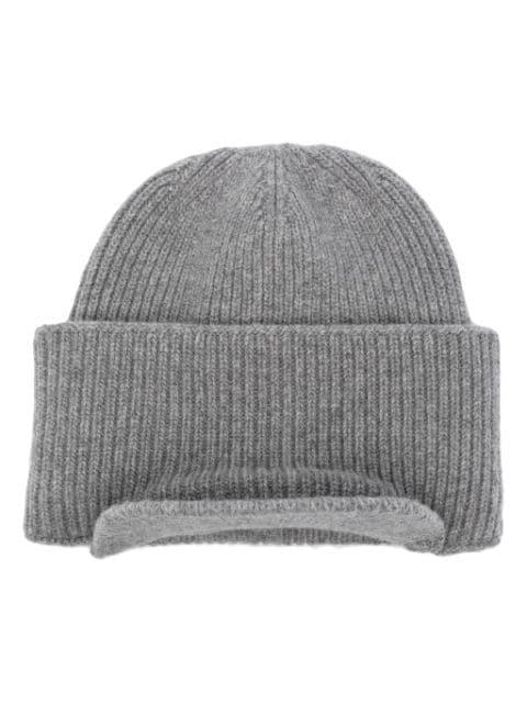 flat-peak virgin wool beanie by LANEUS