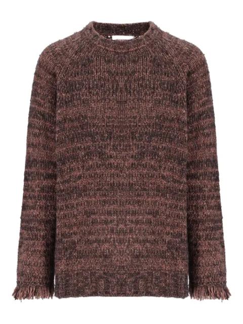 fringed crew-neck sweater by LANEUS