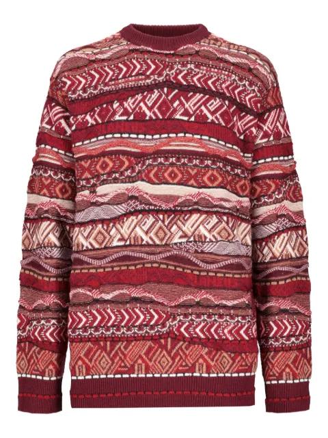 geometric-pattern crew-neck sweater by LANEUS
