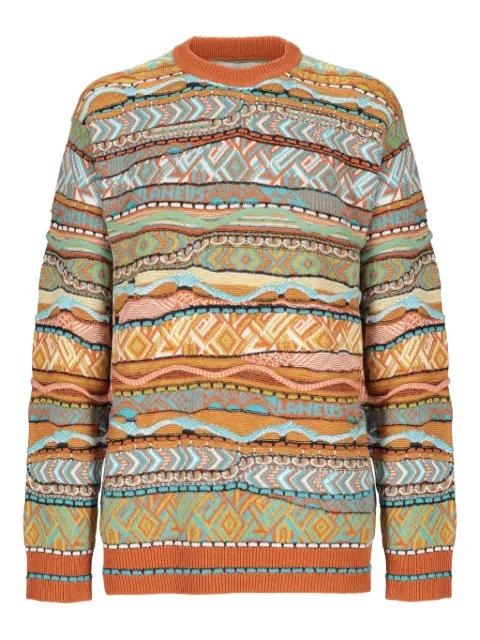 geometric-pattern crew-neck sweater by LANEUS