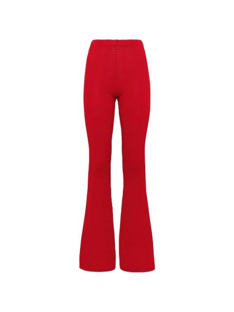 knit flared trousers by LANEUS