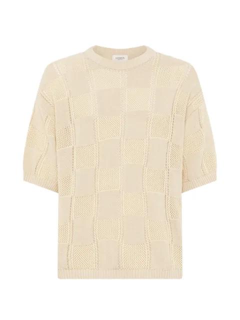 knitted check T-shirt by LANEUS